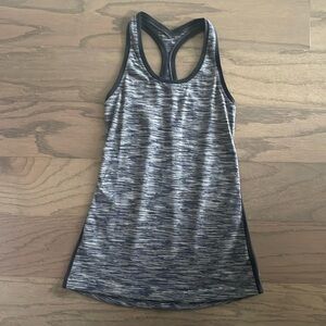 Lululemon Black and White Heathered Racerback Tank - Size 4